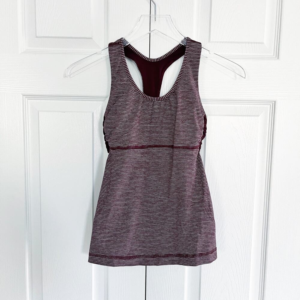 Lululemon Turbo Tank in Tonka Stripe Bordeaux Drama